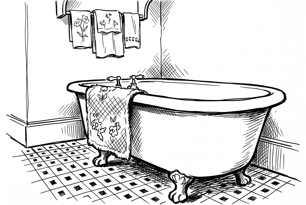 Claw foot bathtub illustration