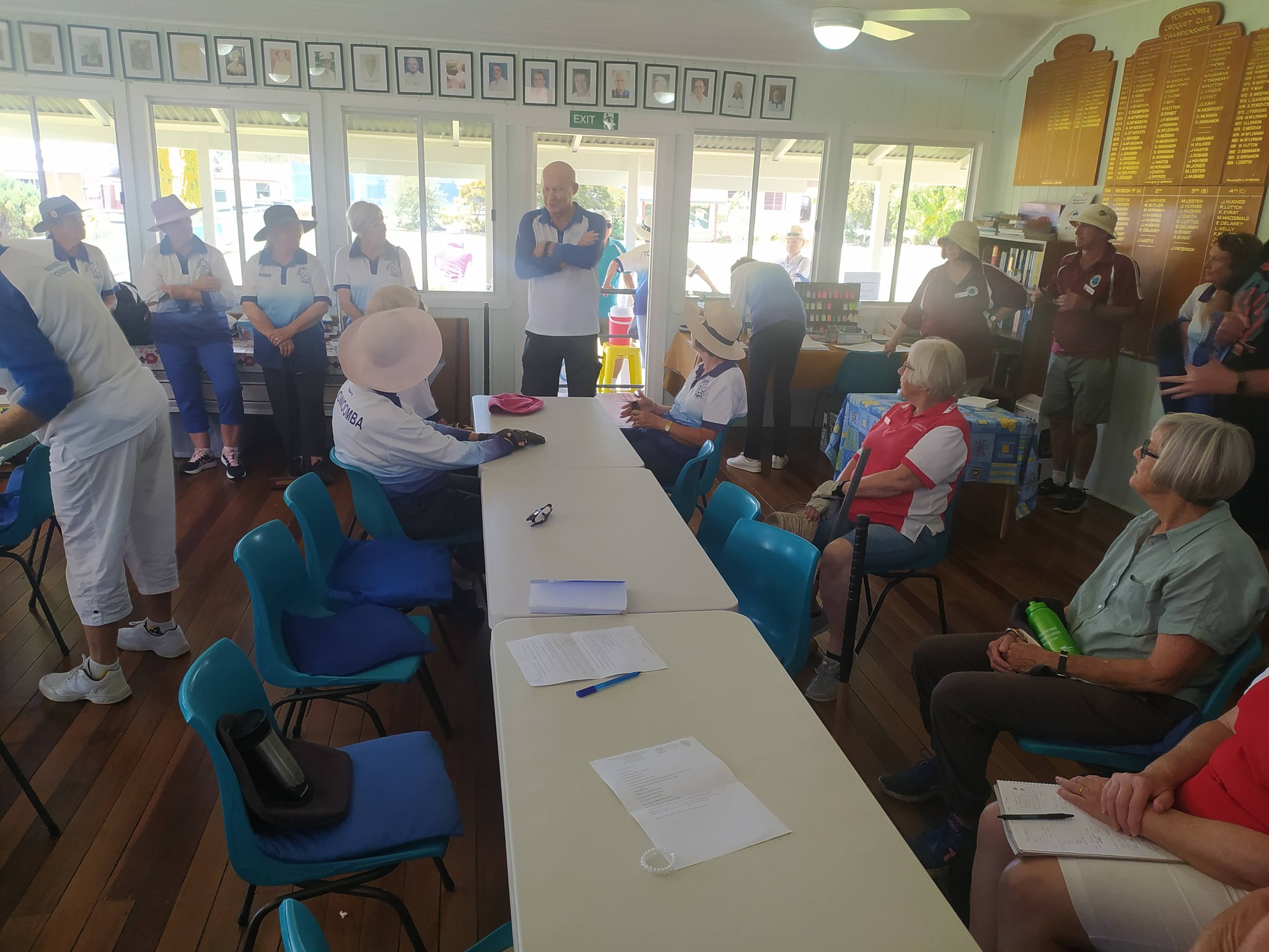 Indoor croquet club meeting
