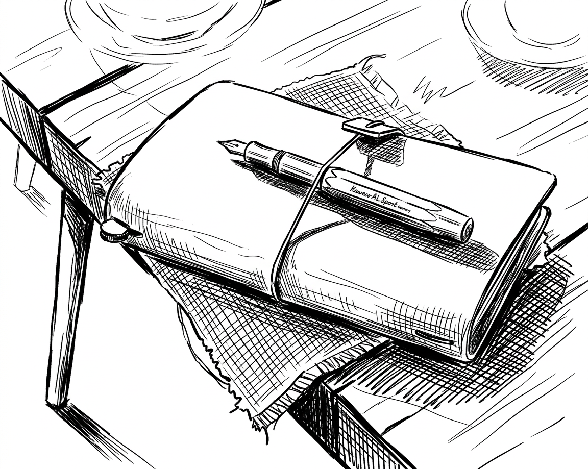 Notebook and pen