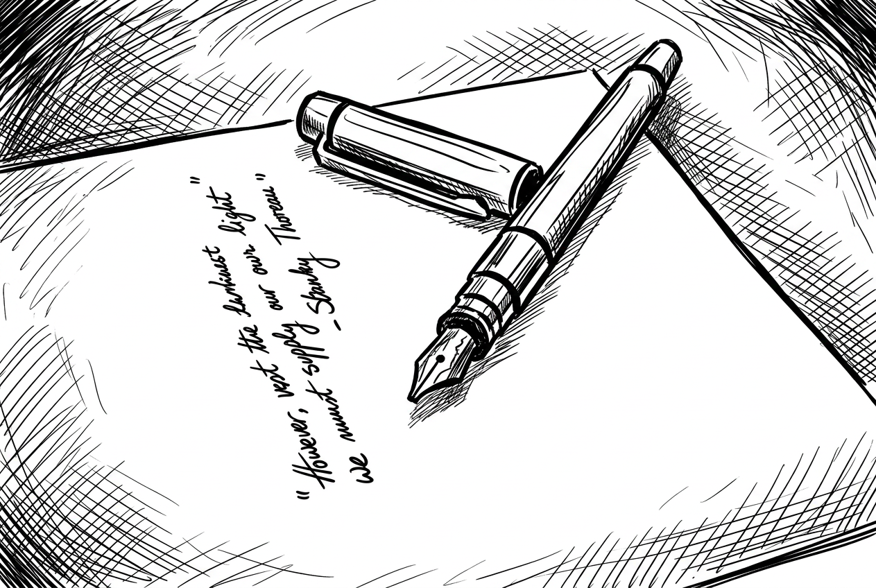 Fountain pen on a note