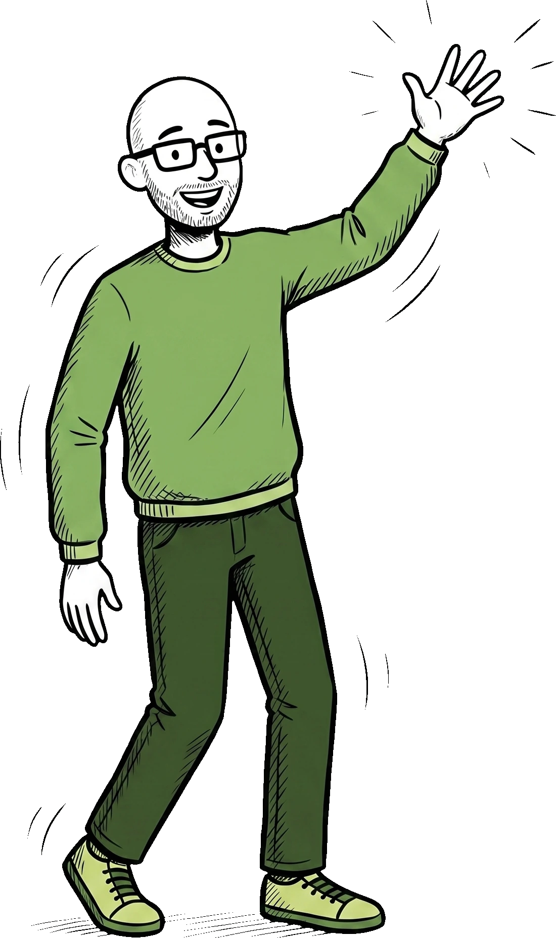 Wade Hart, waving